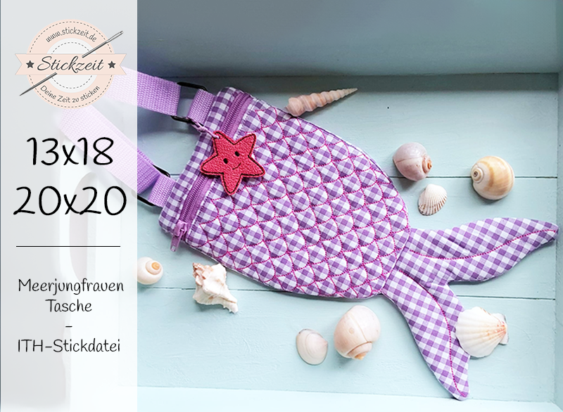 Meerjungfrauen Tasche - ITH-Stickdatei